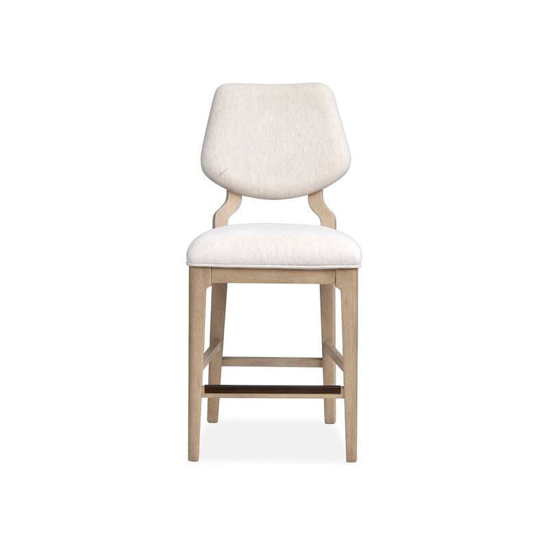 Salt Life Home Sunset Cove Sanibel Brown Upholstered Counter Chair Two Pack - 18.5''W x 21.25''D x 39''H