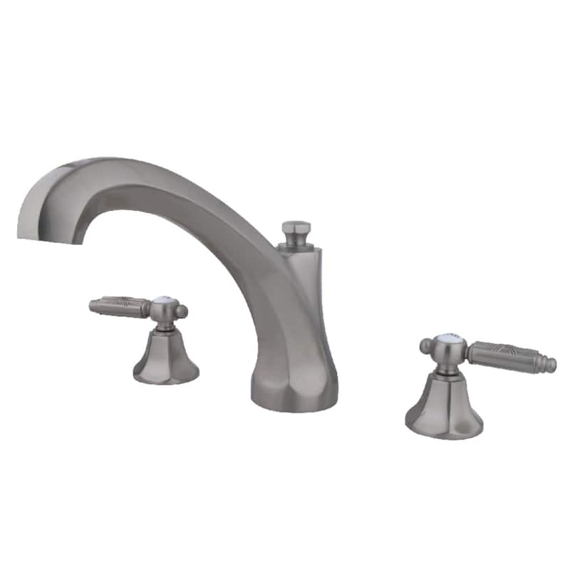 Kingston Brass Georgian Deck Mounted Roman Tub Filler with Lever - Brushed Nickel