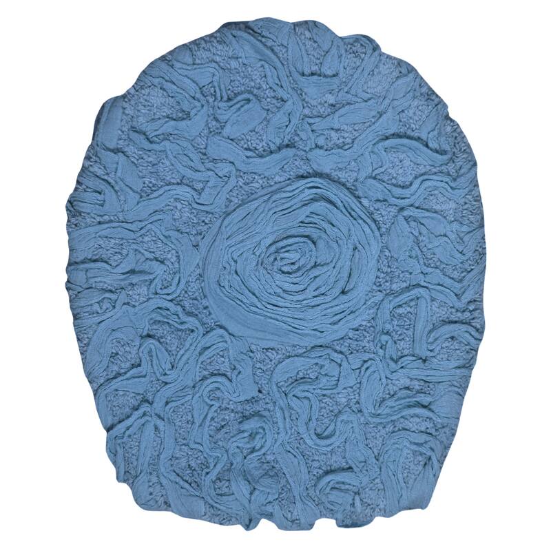 Home Weavers Bell Flower Cotton Soft, Water Absorbent Toilet Seat Lid Cover, Machine Washable 18"x18" Toilet Lid Cover