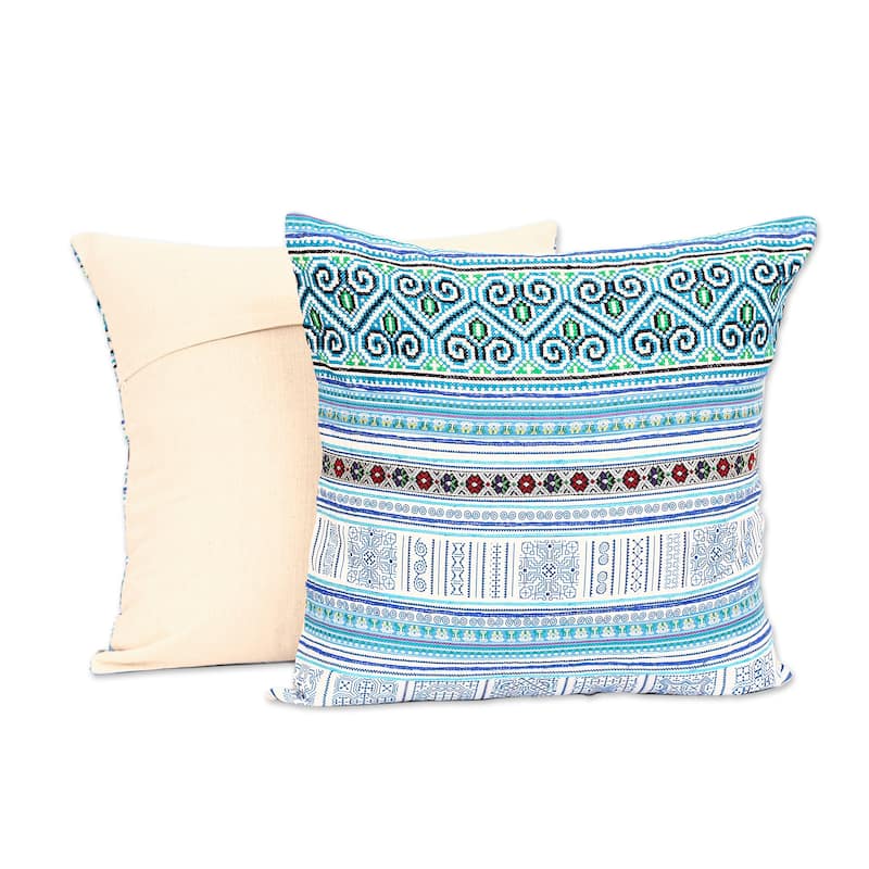 Novica Handmade Hmong Nature Embroidered Cushion Covers (Pair)
