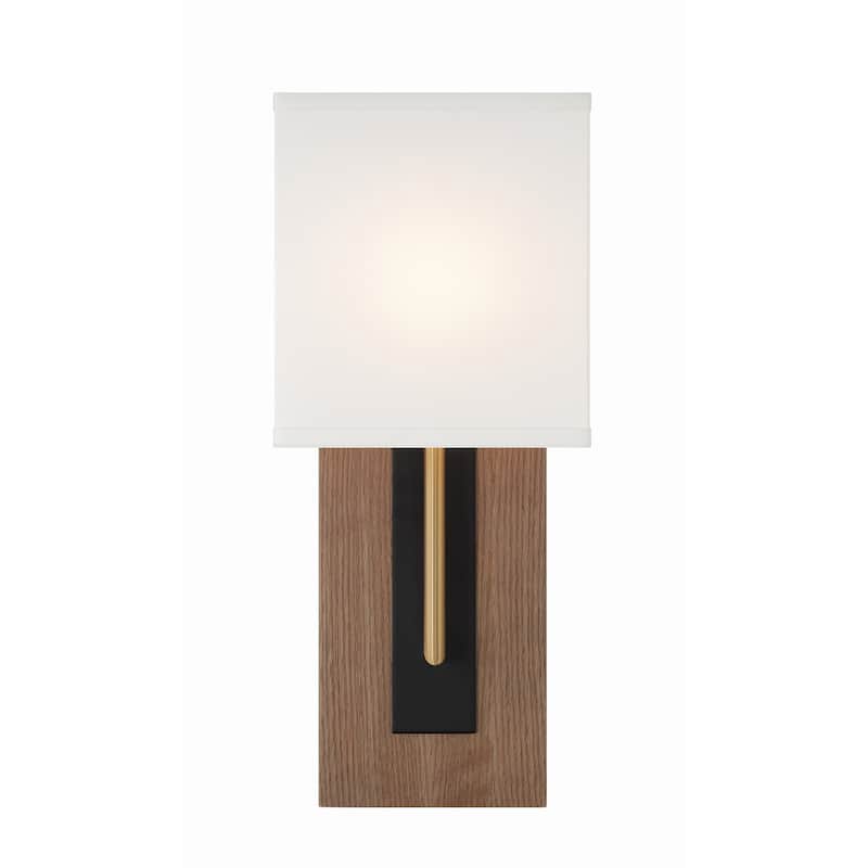 Brent 1 Light Matte Black and Vibrant Gold Sconce - 6.5"W x 15"H x 4"D