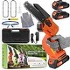 preview thumbnail 6 of 13, Mini Chainsaw Cordless Handheld Orange - Battery