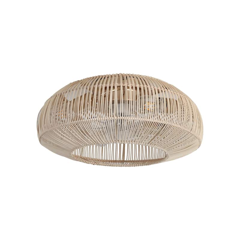 20" 4-Light Farmhouse Flush Mount Ceiling Fan with Light