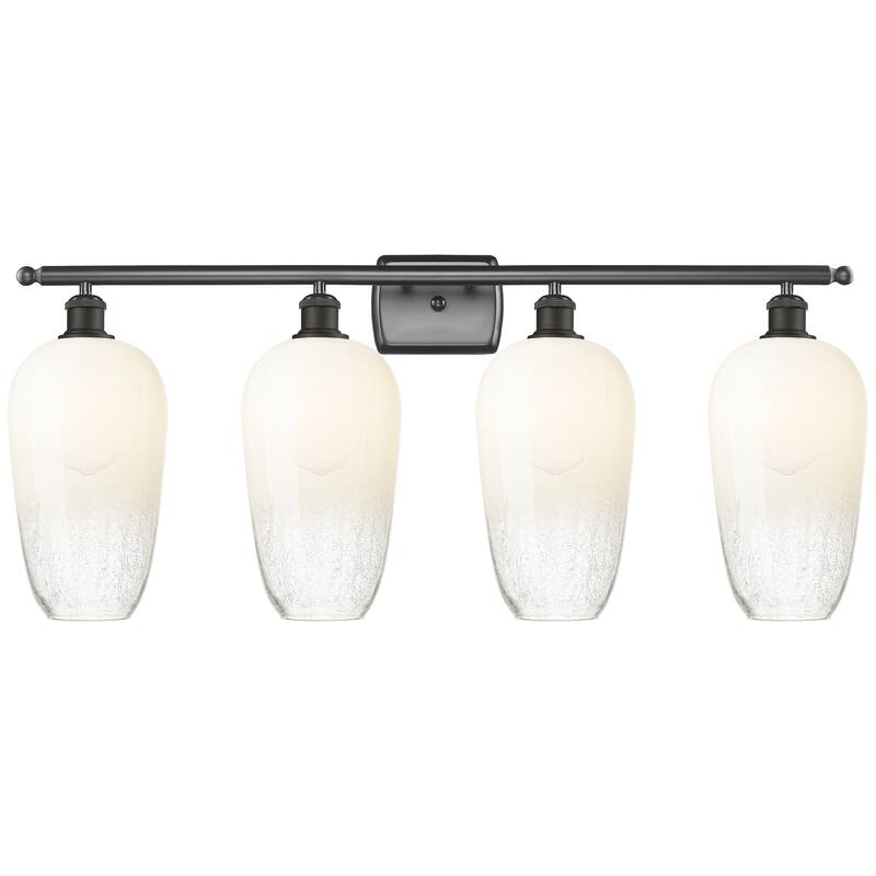 Innovations Lighting Endless Possibilities Ballston - Brookhaven Flute - 4 Light 37" Bath Vanity Light - Oil Rubbed Bronze/Opal