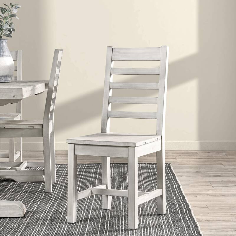 Quincy Dining Chair in Nordic Ivory (Set of 2) by Kosas Home - Set of 2 - Distressed ivory - Short