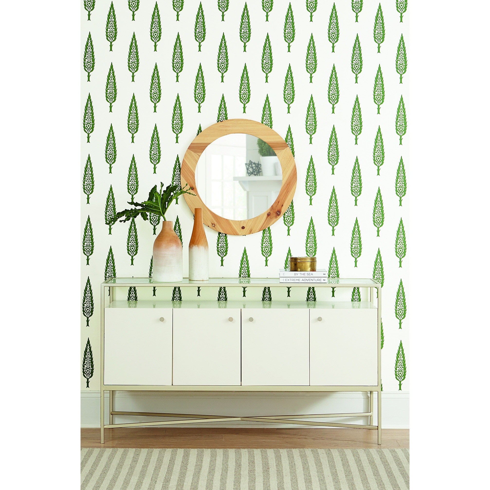 Shop Lafayette Juniper Tree Green Wallpaper On Sale Overstock