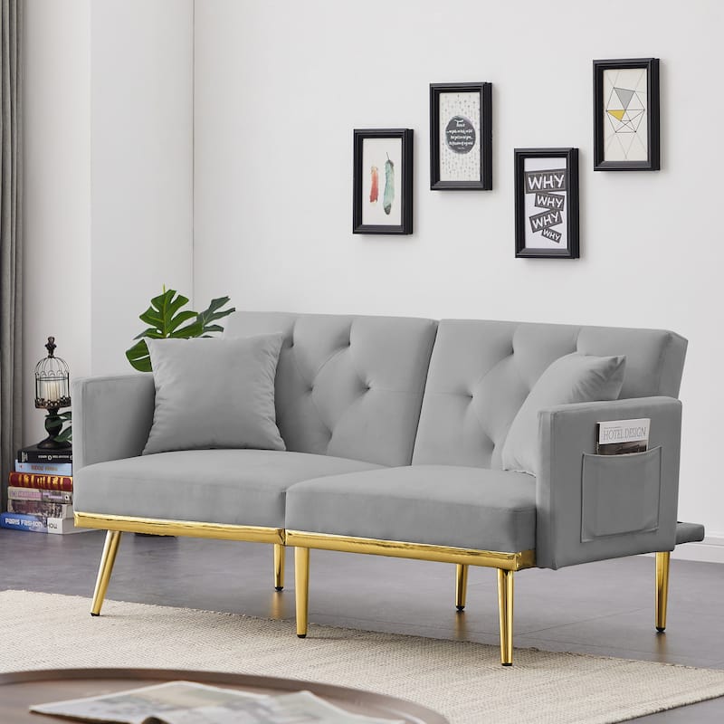 Modern Velvet Sofa Bed for Living Room, Office, Spacious Space