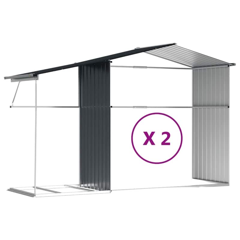 vidaXL Garden Shed Metal Outdoor Storage Tool Shed House Galvanized Steel