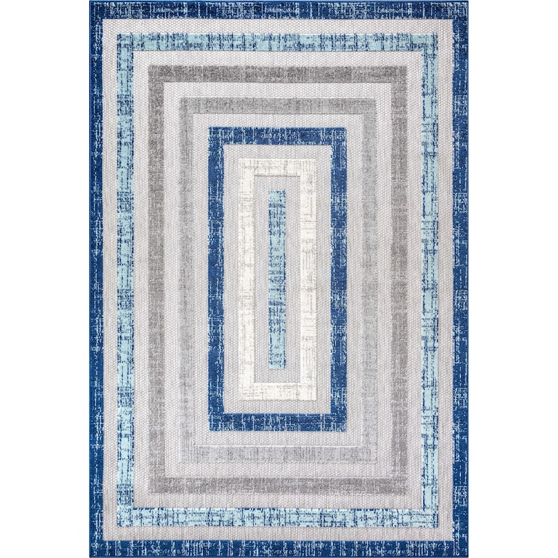 Abani Rugs HAM240A Blue Grey Multi Rectangle Area Rug