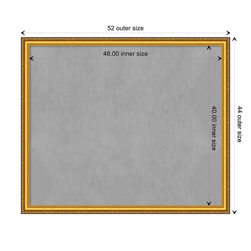 Amanti Art Colonial Embossed Gold Framed Magnetic Board - Board Size 48x40