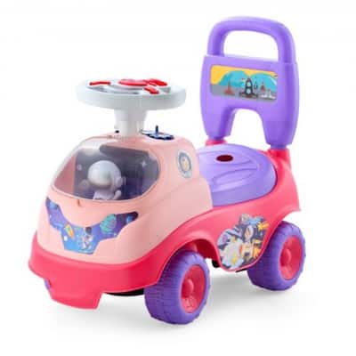 Kids Ride-On Toy with Horn, Music, and Foot-to-Floor Walker - 19.7 x 9.4 x 16.9 in