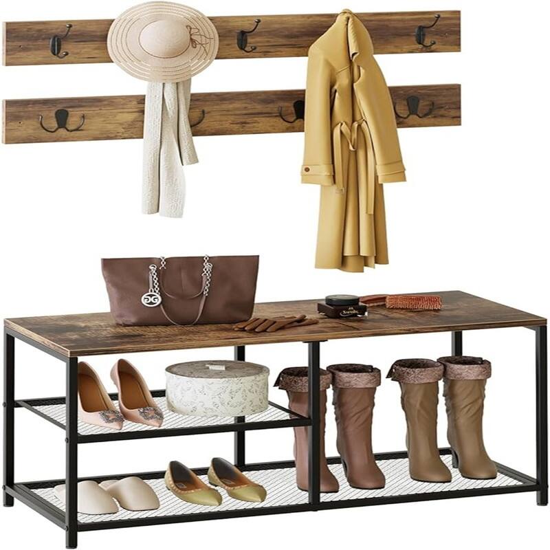 Shoe Bench Set - 12"D x 31.5"W x 16.5"H