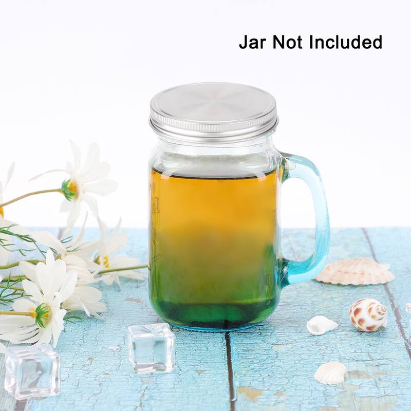 8pcs Stainless Steel Wide Mouth Mason Jar Caps Lids