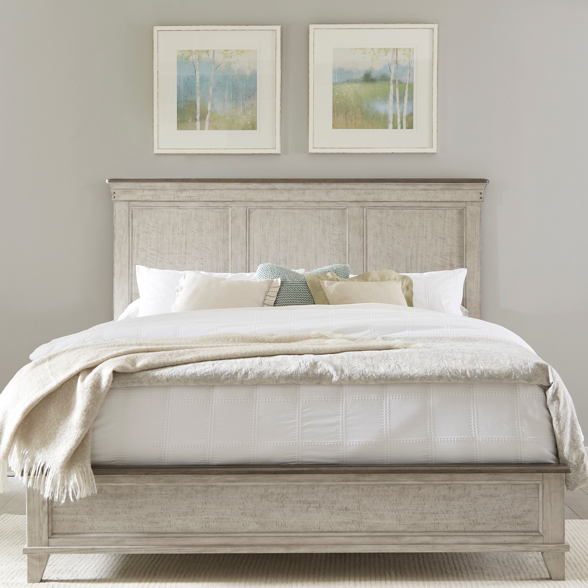 Ivy Hollow Weathered Linen Panel Bed
