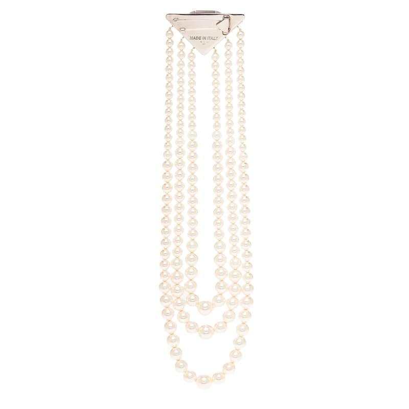 Prada Pearl Brooch Necklace