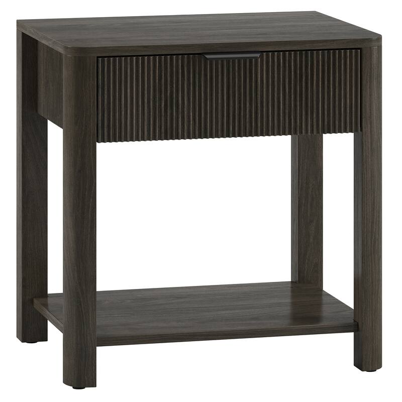 Pomona 24" Wide Rectangular Fluted Nightstand - Alder Brown