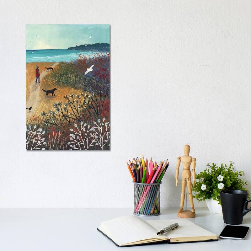 iCanvas "Walk To The Sea" by Jo Grundy Canvas Print - 12x8x0.75
