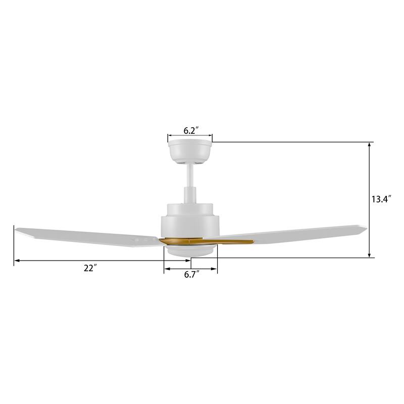 CARRO Liverpool 44-inch Indoor Ceiling Fan with Dimmable LED Light Kit and Remote - N/A