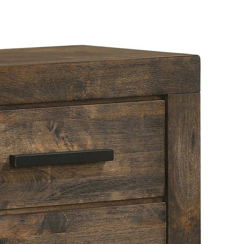 Brown 2 Drawer 23.25 in. W Nightstand with Sturdy Hardware and Ample Storage