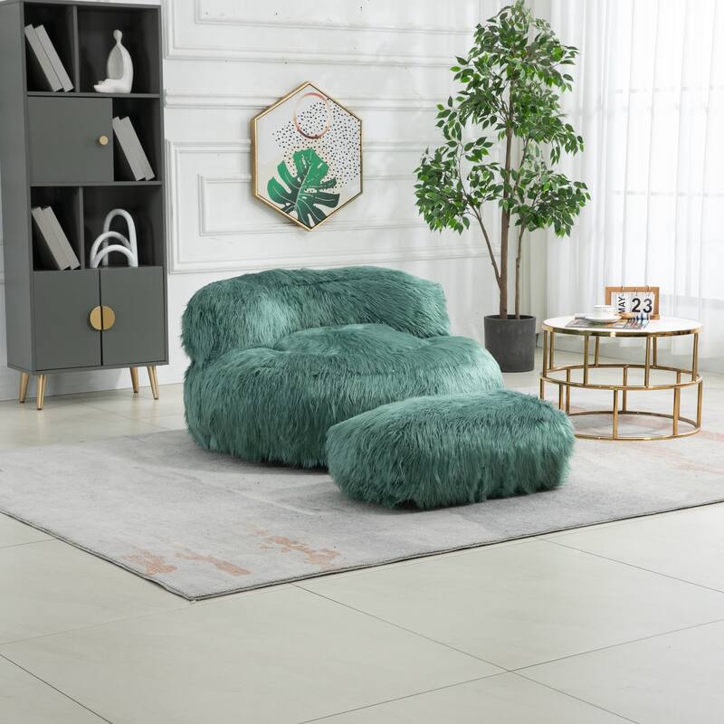 Bean Bag Chair,Floor Sofa with Handle,Accent Sofa Chair with Ottoman for Gaming Reading Relaxing