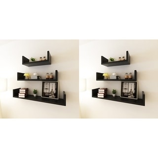 Wall Mounted U-Shaped Floating Shelves Set of 3 - Display Shelf