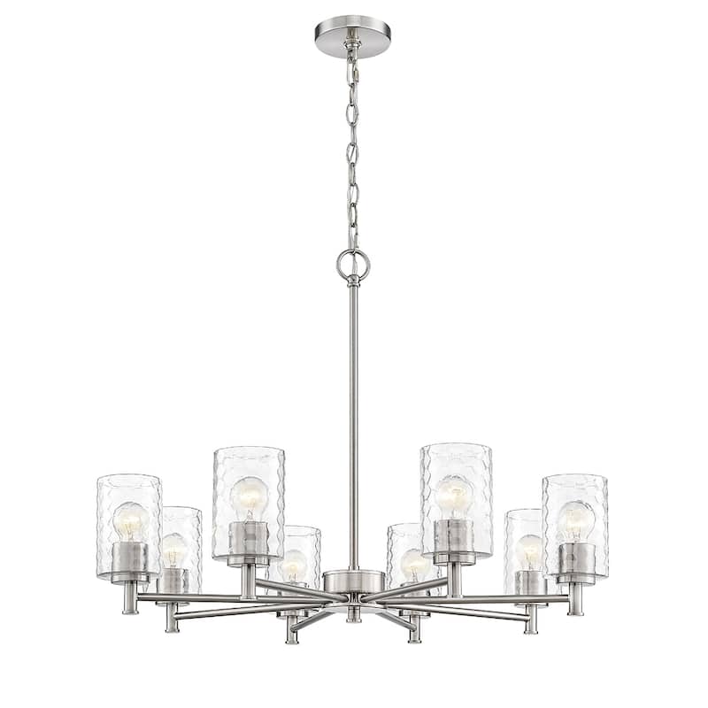 Millennium Lighting Ashli 3 Light Chandelier with Clear Honeycomb Glass Shades - 8 Light - Brushed Nickel