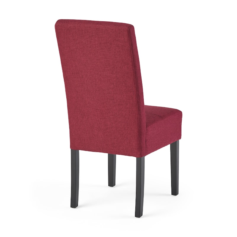 Tanya Armless Dining Chair Set of 2, Modern Style Blush Red Fabric