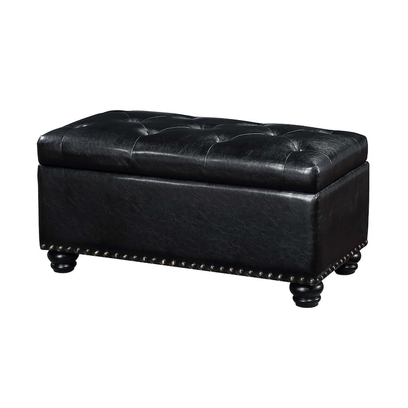 Round Ottoman - Upholstered Circular Seat with Cushion Top for Living Room, Entryway, or Bedroom Accent