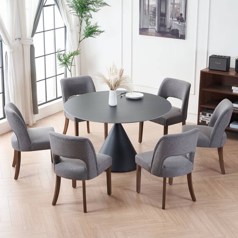 Wooden Dining Chairs Set of 2/4/6,Modern Fabric Upholstered Dining Room Chair Kitchen Chairs
