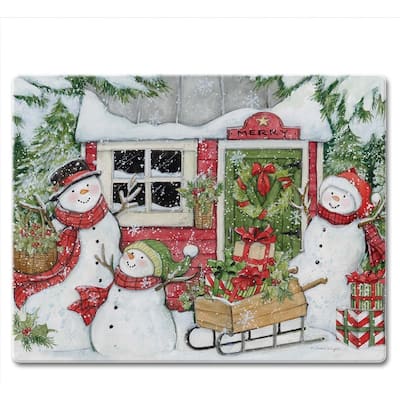 Snowman's Farmhouse 3mm Heat Tolerant Tempered Glass Cutting Board 10” x 8” Manufactured in the USA Dishwasher Safe