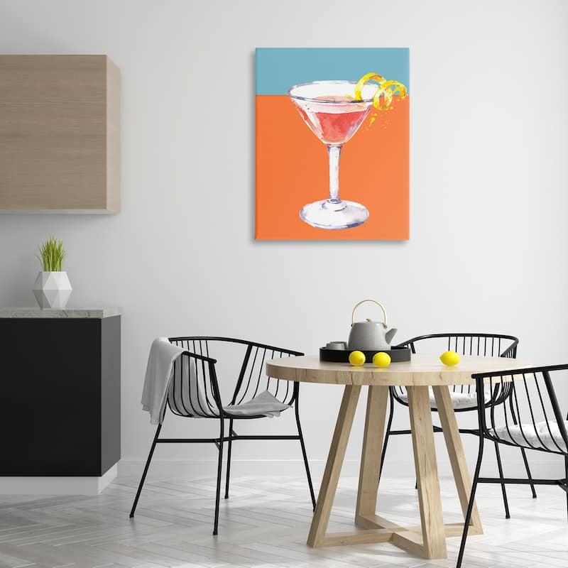 Stupell Cocktail on Blocked Hues Canvas Wall Art Design By Susan Jill