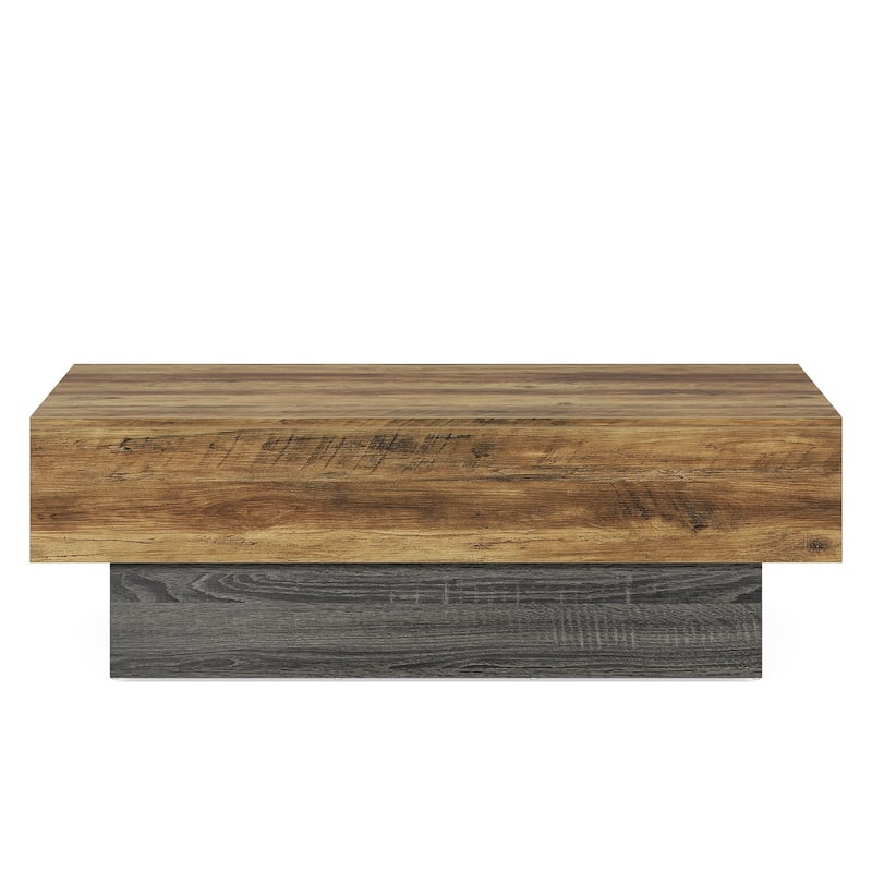 55-Inch Wood Coffee Table, Large Rectangle Tea Table, Center Table for Living Room, Office Reception