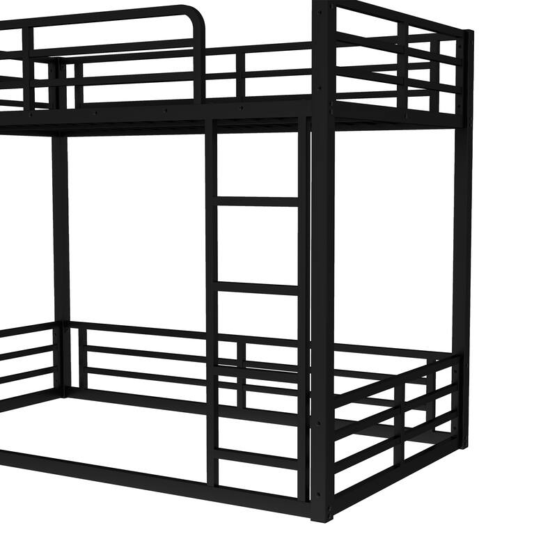Twin XL over Twin XL Metal Bunk Bed, Heavy-Duty, Noise-Reduced, Black