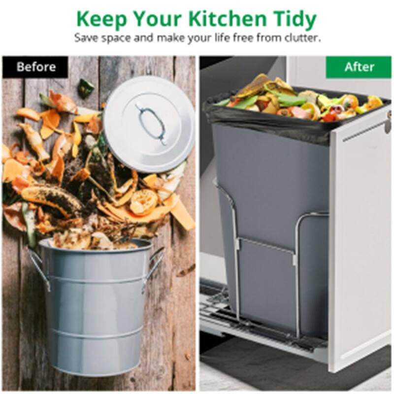 Pull Out Trash Can Under Cabinet for 30L Trash Can, Trash Can Not Included