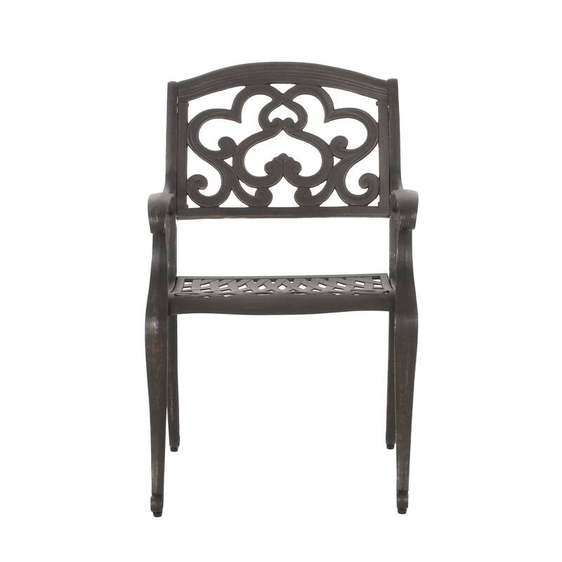 Abigal Outdoor Copper Cast Cast Aluminum Rustic Dining Collection by Christopher Knight Home