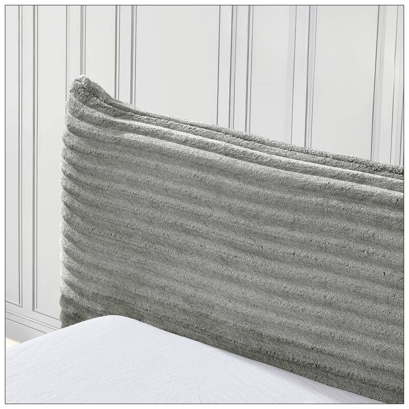 Queen Size Upholstered Bed FrameAnd velvet fabric No Box Spring Required