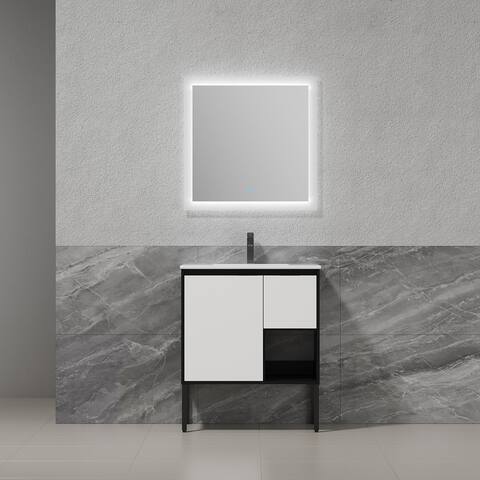 Freestanding Bathroom Vanity Set with Ceramic Vanity Top