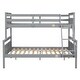 preview thumbnail 7 of 10, Gray Twin over Full Pine Wood Bunk Bed with Safety Guardrail