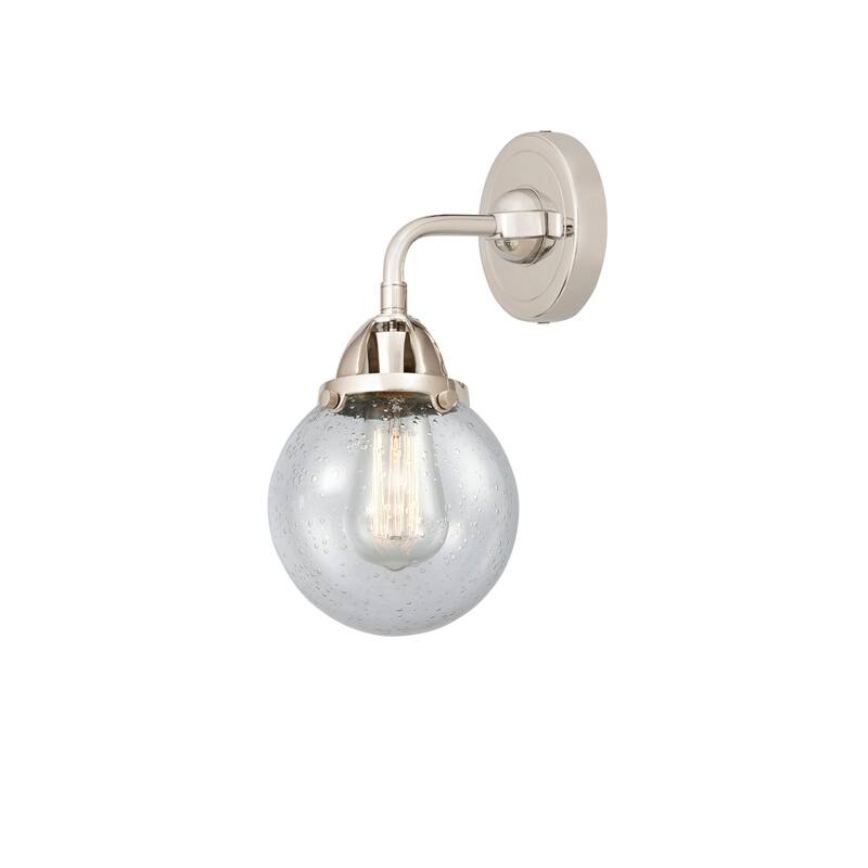 Innovations Lighting 288-1W-11-6 Beacon Sconce Beacon 11" Tall Wall - Polished Nickel / Seedy