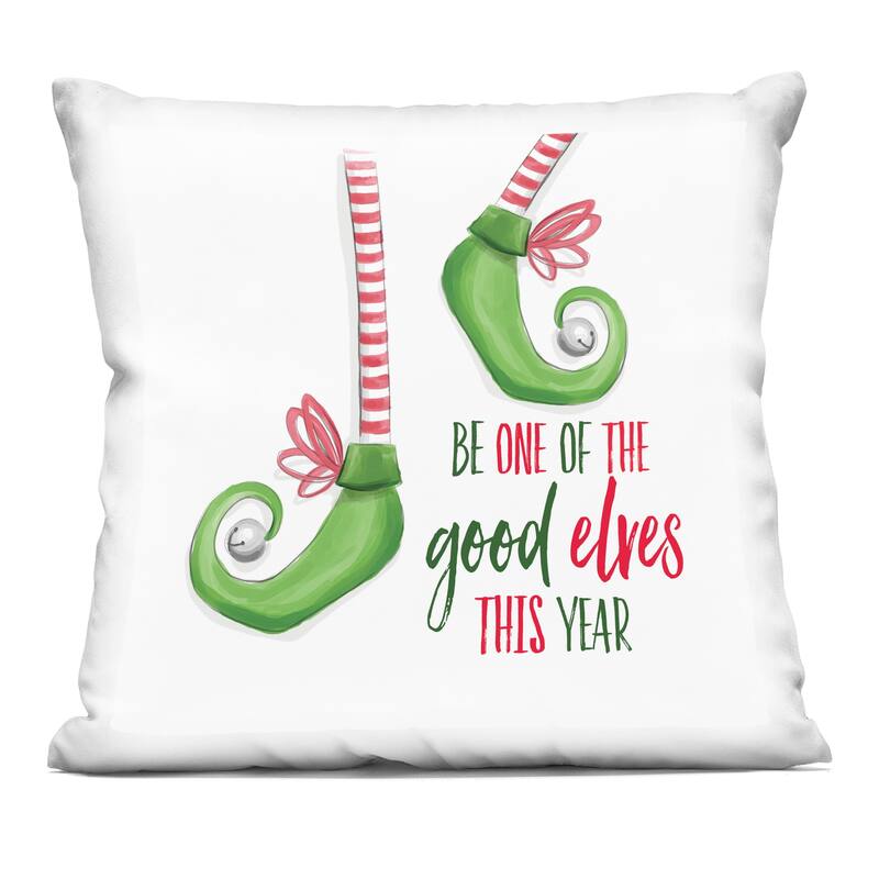 Stupell Festive Be A Good Elf Decorative Printed Throw Pillow Design by Dogwood Portfolio - Accent - Polyester - Green - Single