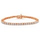 preview thumbnail 34 of 36, .925 Sterling Silver 1.0 Cttw Miracle-Set Diamond Round Miracle Plate Tennis Bracelet (I-J Color, I3 Clarity) 6 Inch - Rose