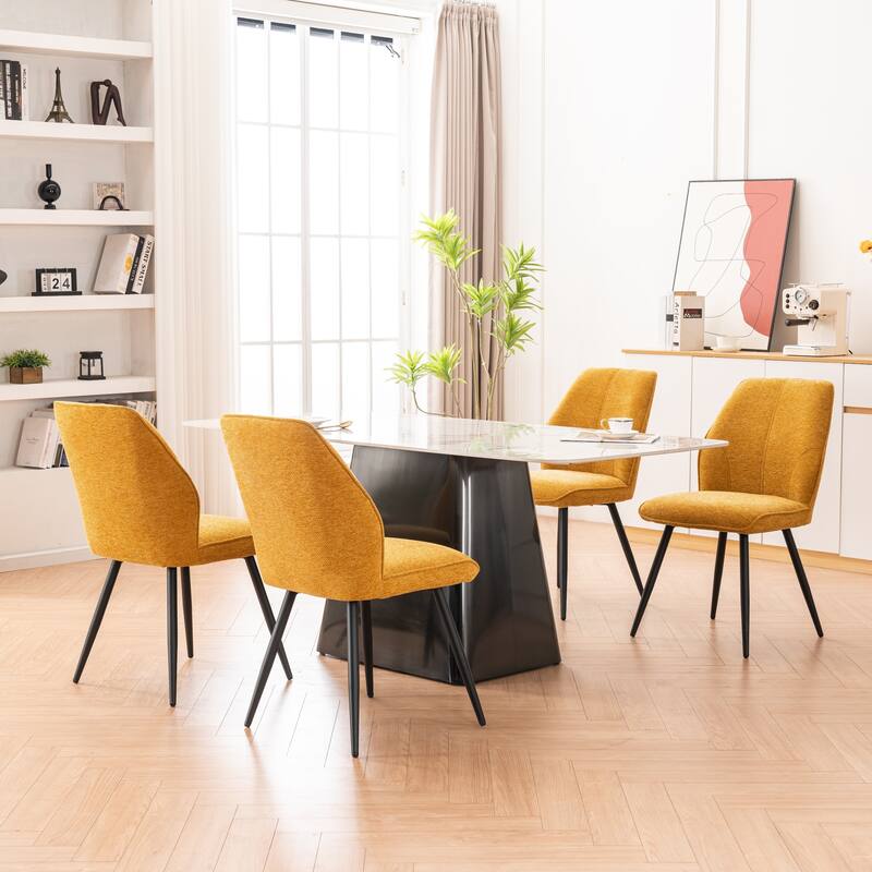 Set of 2 Modern Dining Chairs, Armless Upholstered Side Chairs