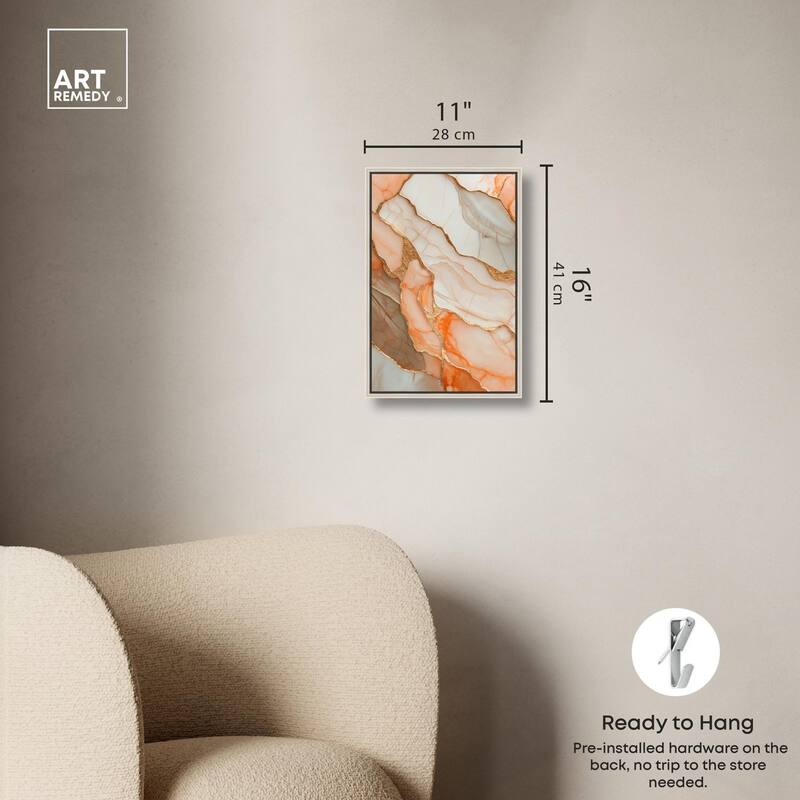 Peach Agate Flow Canvas by Art Remedy