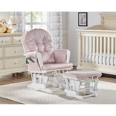 Glider and Ottoman with Wood Frame, Nursery Glider