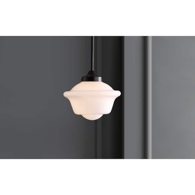 Cleo Adjustable Drop Metal/Glass LED Pendant, by JONATHAN Y