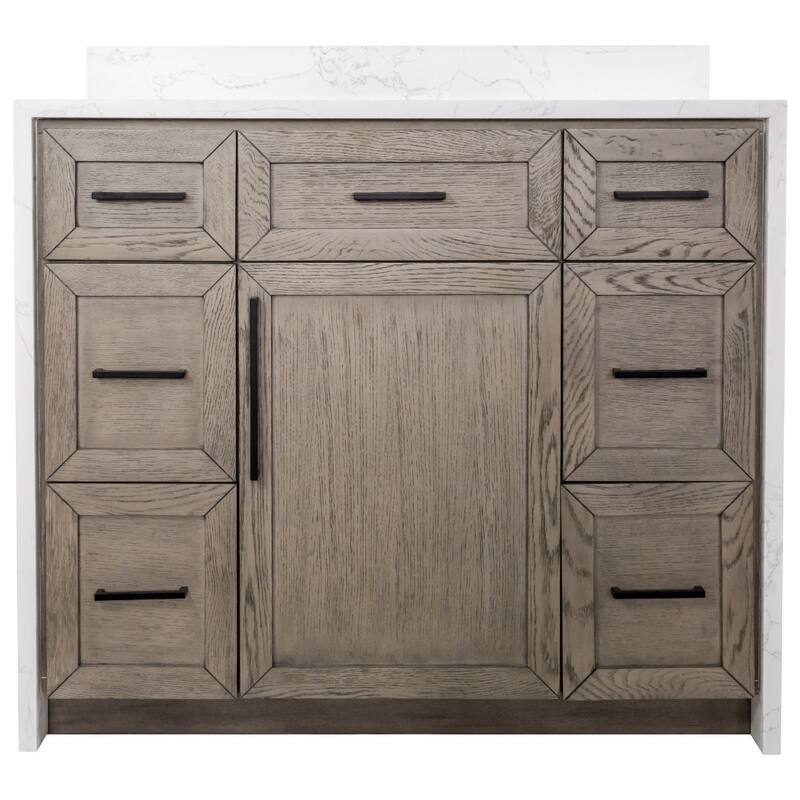 KitchenBathCollection Palisade 42" Waterfall Vanity with Engineered Marble Top