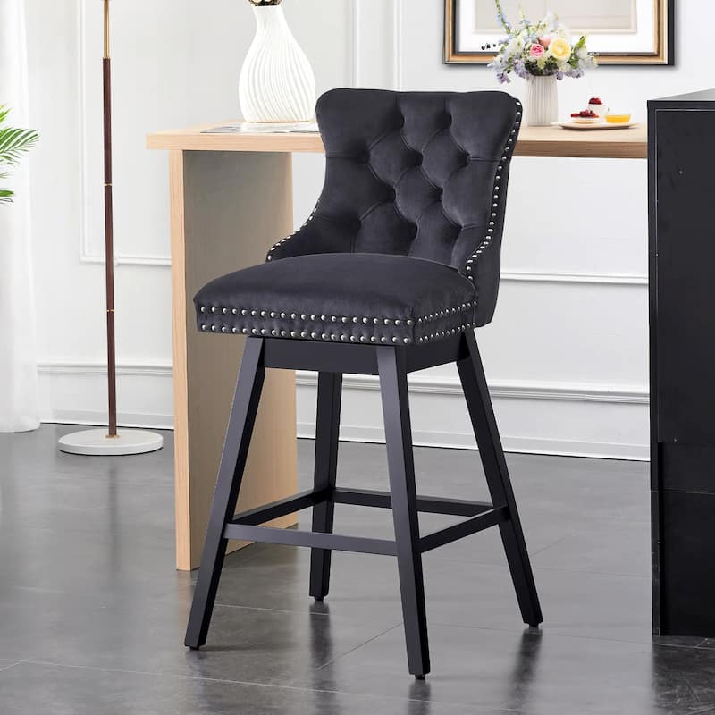26"/29" Velvet Swivel Counter and Bar Height Stools (Set of 1/2/3/4)