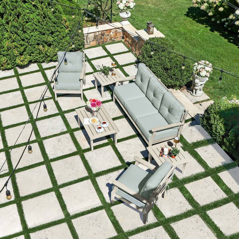 HIGHWOOD Lehigh 6-Piece Couch and Chair Deep Seating Set