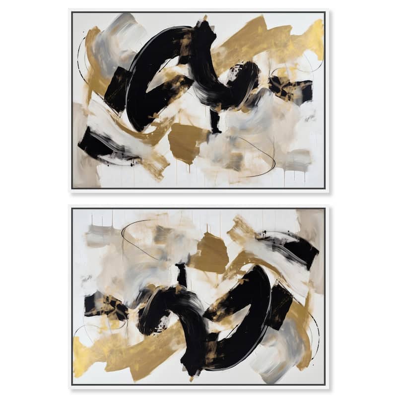 Her Stylish Coffee Look Canvas by Art Remedy - 36" x 54" - Gold