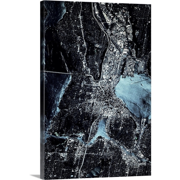 "Satellite view of Seattle, Washington State" Canvas Wall Art